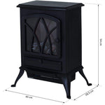 Portable Electric Fireplace 1000W/2000W – Quiet Freestanding Heater with Flame Effect and 30m2 Coverage – Black