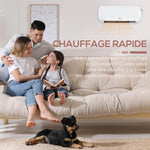 2000W wall-mounted fan heater - PTC ceramic heating - 3 power levels - remote control included, white/black