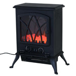 Electric fireplace with heater, electric fireplace with LED flame effect, 1000/2000W decorative fireplace, electric fireplace stove, black