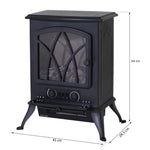 Electric fireplace with heater, electric fireplace with LED flame effect, 1000/2000W decorative fireplace, electric fireplace stove, black