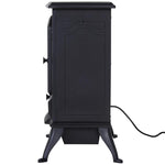 Electric fireplace with heater, electric fireplace with LED flame effect, 1000/2000W decorative fireplace, electric fireplace stove, black
