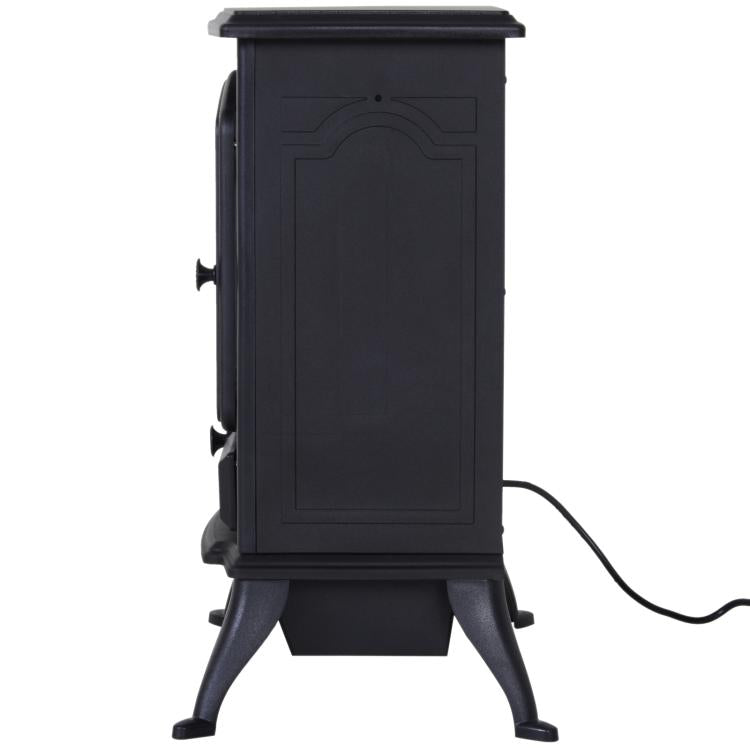 Electric fireplace with heater, electric fireplace with LED flame effect, 1000/2000W decorative fireplace, electric fireplace stove, black