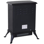 Electric fireplace with heater, electric fireplace with LED flame effect, 1000/2000W decorative fireplace, electric fireplace stove, black