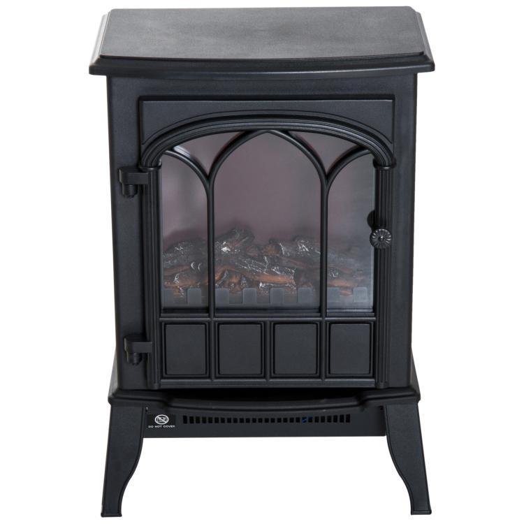 Electric fireplace, LED flames, 1000/2000 W, adjustable temperature & brightness, metal, 39 x 23 x 56.5 cm