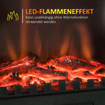 Electric fireplace, LED flames, 1000/2000 W, adjustable temperature & brightness, metal, 39 x 23 x 56.5 cm