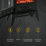 Electric fireplace, LED flames, 1000/2000 W, adjustable temperature & brightness, metal, 39 x 23 x 56.5 cm