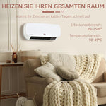 2000W Wall-Mounted Fan Heater with Remote Control, 2 Heating Modes, LED Display, and 12-Hour Timer for Bathrooms