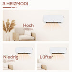 2000W Wall-Mounted Fan Heater with Remote Control, 2 Heating Modes, LED Display, and 12-Hour Timer for Bathrooms