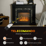 Freestanding Electric Fireplace with Timer, Adjustable Flame and Temperature, 80x21.6x67.8 cm, Black