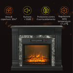 Freestanding Electric Fireplace with Timer, Adjustable Flame and Temperature, 80x21.6x67.8 cm, Black