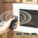 Electric fireplace, realistic flames with 12 colors, 5 brightness levels, remote control, timer, black