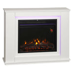 1000/2000W Electric Fireplace with Flame Effect (5 Brightness Levels & 12 Colors) for 30 square meter – White