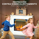 1000/2000W Electric Fireplace with Flame Effect (5 Brightness Levels & 12 Colors) for 30 square meter – White