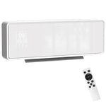 Wall-mounted 2000W ceramic electric heater, fan, thermostat, timer, remote control, glass panel, white