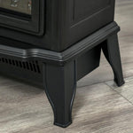 Portable Electric Fireplace Heater with Realistic Flame Effect, 1000 W/2000 W, Black
