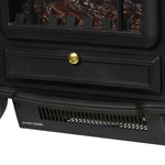 Retro-Style Electric Fireplace Stove with Flame Effect, Thermostat (1000/2000 W), Overheat Protection – Black