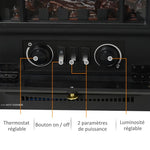 Retro-Style Electric Fireplace Stove with Flame Effect, Thermostat (1000/2000 W), Overheat Protection – Black