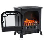 Electric Fireplace with Adjustable Flame Effect, 925W/1850W Electric Fireplace with Adjustable Temperature, Thermostat, Overheat Protection, 36 x 25.5 x 41.5 cm, Black