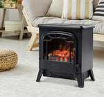 Electric Fireplace with Adjustable Flame Effect, 925W/1850W Electric Fireplace with Adjustable Temperature, Thermostat, Overheat Protection, 36 x 25.5 x 41.5 cm, Black