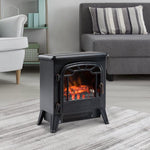 Electric Fireplace with Adjustable Flame Effect, 925W/1850W Electric Fireplace with Adjustable Temperature, Thermostat, Overheat Protection, 36 x 25.5 x 41.5 cm, Black