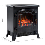 Electric Fireplace with Adjustable Flame Effect, 925W/1850W Electric Fireplace with Adjustable Temperature, Thermostat, Overheat Protection, 36 x 25.5 x 41.5 cm, Black