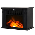 Tabletop Electric Fireplace with Flame Effect, Freestanding Electric Fireplace with Adjustable Power (600/1200W), Adjustable Temperature, 10–15 square meter Coverage, Black