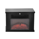 Tabletop Electric Fireplace with Flame Effect, Freestanding Electric Fireplace with Adjustable Power (600/1200W), Adjustable Temperature, 10–15 square meter Coverage, Black