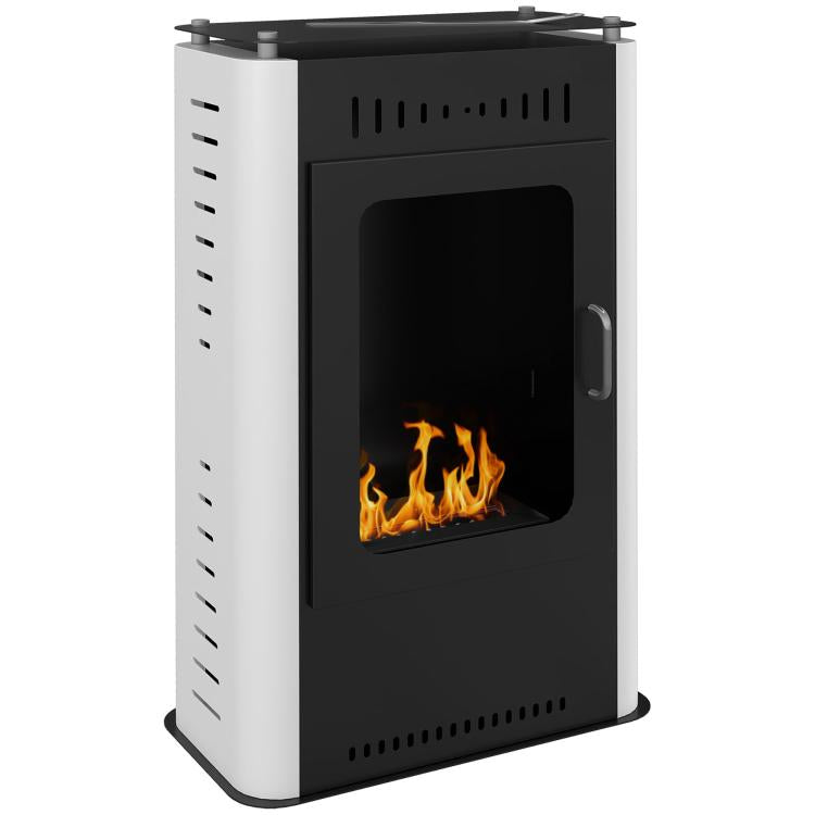 Ethanol fireplace/stove with 1.2L tank, 3-hour burn time, 20–25 m2 coverage, 50 x 27 x 82 cm, black.