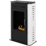 Ethanol fireplace/stove with 1.2L tank, 3-hour burn time, 20–25 m2 coverage, 50 x 27 x 82 cm, black.