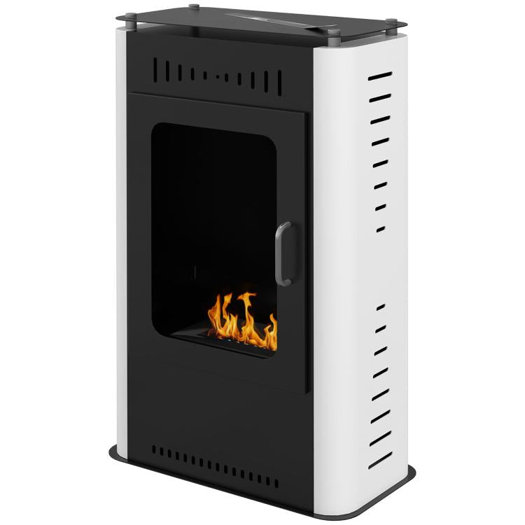 Ethanol fireplace/stove with 1.2L tank, 3-hour burn time, 20–25 m2 coverage, 50 x 27 x 82 cm, black.