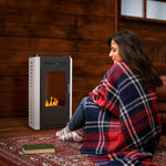 Ethanol fireplace/stove with 1.2L tank, 3-hour burn time, 20–25 m2 coverage, 50 x 27 x 82 cm, black.