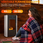 Ethanol fireplace/stove with 1.2L tank, 3-hour burn time, 20–25 m2 coverage, 50 x 27 x 82 cm, black.