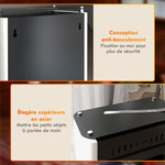Ethanol fireplace/stove with 1.2L tank, 3-hour burn time, 20–25 m2 coverage, 50 x 27 x 82 cm, black.
