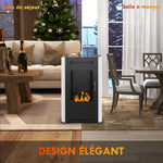 Ethanol fireplace/stove with 1.2L tank, 3-hour burn time, 20–25 m2 coverage, 50 x 27 x 82 cm, black.