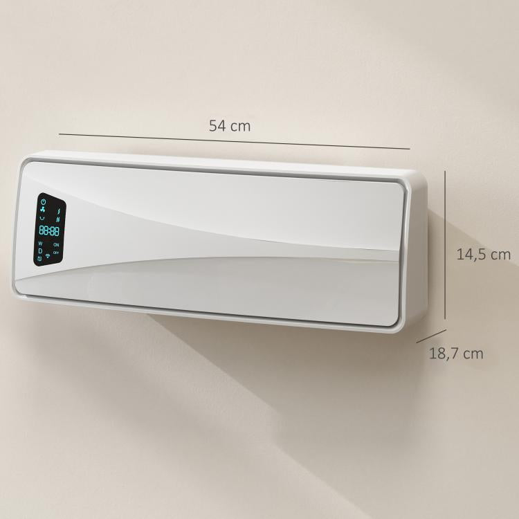 2000W Electric Wall Heater with 3 Modes, LED Display, Thermostat, Timer and Oscillation, White