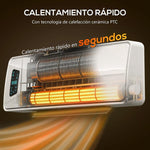 2000W Electric Wall Heater with 3 Modes, LED Display, Thermostat, Timer and Oscillation, White
