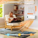 2000W Electric Wall Heater with 3 Modes, LED Display, Thermostat, Timer and Oscillation, White