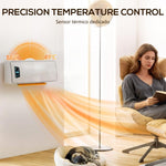 2000W Electric Wall Heater with 3 Modes, LED Display, Thermostat, Timer and Oscillation, White