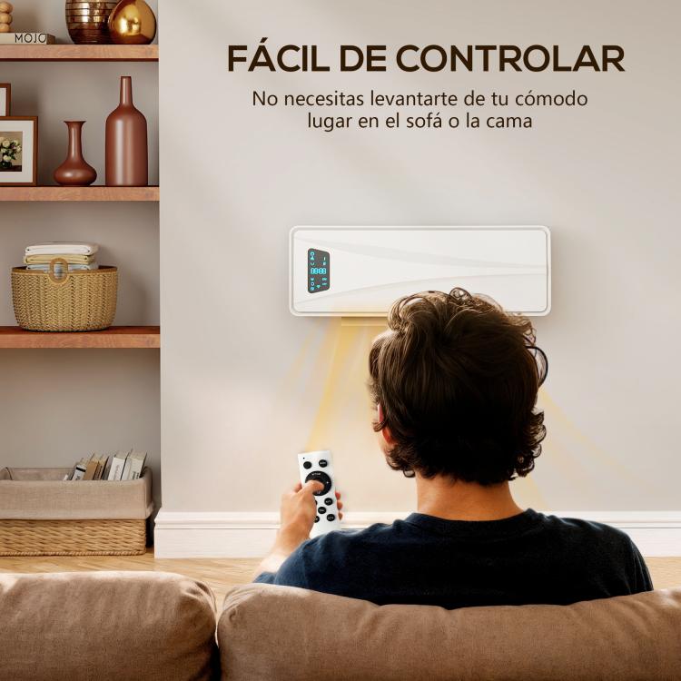 2000W Electric Wall Heater with 3 Modes, LED Display, Thermostat, Timer and Oscillation, White