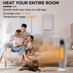 PTC Ceramic Electric Heater 1300/2000W with Remote Control 15–40 °C 45° Oscillation 12H Timer White