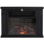 Electric fireplace with heater, electric fireplace with LED flame effect, 600/1200 W decorative fireplace, electric fireplace stove, black