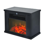 Electric fireplace with heater, electric fireplace with LED flame effect, 600/1200 W decorative fireplace, electric fireplace stove, black