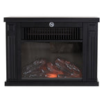 Electric fireplace with heater, electric fireplace with LED flame effect, 600/1200 W decorative fireplace, electric fireplace stove, black