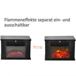 Electric fireplace with heater, electric fireplace with LED flame effect, 600/1200 W decorative fireplace, electric fireplace stove, black