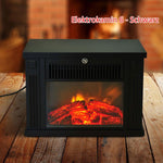 Electric fireplace with heater, electric fireplace with LED flame effect, 600/1200 W decorative fireplace, electric fireplace stove, black