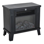 Electric Fireplace / Freestanding Stove with Flame Effect, 600/1200W, Metal, Black, 34x17x31 cm
