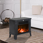 Electric Fireplace / Freestanding Stove with Flame Effect, 600/1200W, Metal, Black, 34x17x31 cm