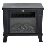 Electric Fireplace / Freestanding Stove with Flame Effect, 600/1200W, Metal, Black, 34x17x31 cm