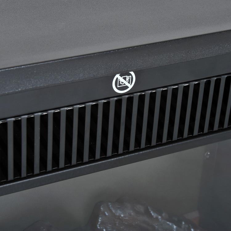 Electric Fireplace / Freestanding Stove with Flame Effect, 600/1200W, Metal, Black, 34x17x31 cm