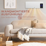 Electric heater, wall-mounted, oscillation function, 2 modes, timer, LED display, white